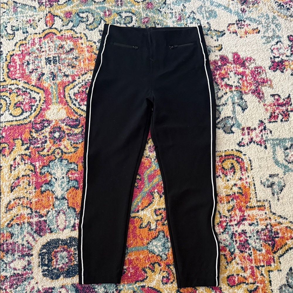 SPANX Black Leggings with White Details